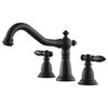 Corella Widespread Bathroom Basin Sink Faucet, Matte Black
