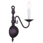 Livex Lighting - Williamsburgh Wall Sconce, Bronze - Simple, yet refined, the traditional, colonial wall sconce is a perennial favorite. Part of the Williamsburgh series, this handsome sconce is a timeless beauty.