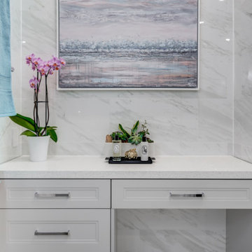 From tub area to makeup area!