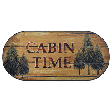 Cozy Cabin Pine Cabin Lodge 20"x44" Accent Rug