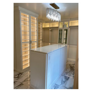 Custom Walk-in Closet With Marble Floors - Modern - Closet - Los ...