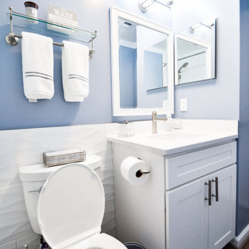 Blue Seaglass Bathroom Remodel in Oakton, VA