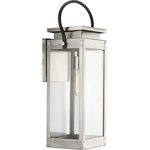 Progress Lighting - Union Square 1-Light Large Wall Lantern - Union Square features a reproduction gas lantern inspiration. A Stainless Steel finish complements the natural polished material and clear flat glass panels. Mechanical details - such as exaggerated knobs - provide character to the form. Open bottom design allows easy access to replace lamps without removing any pieces.