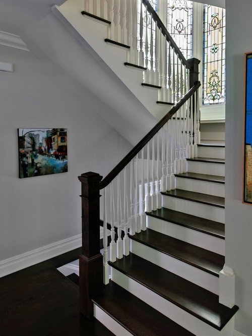Dark Stained Wood Banister Design Ideas & Remodel Pictures | Houzz