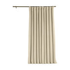 Signature Ivory Doublewide Blackout Velvet Curtain Single Panel, 100"x96"
