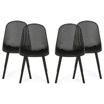 Posey Outdoor Dining Chair, Set of 4, Black