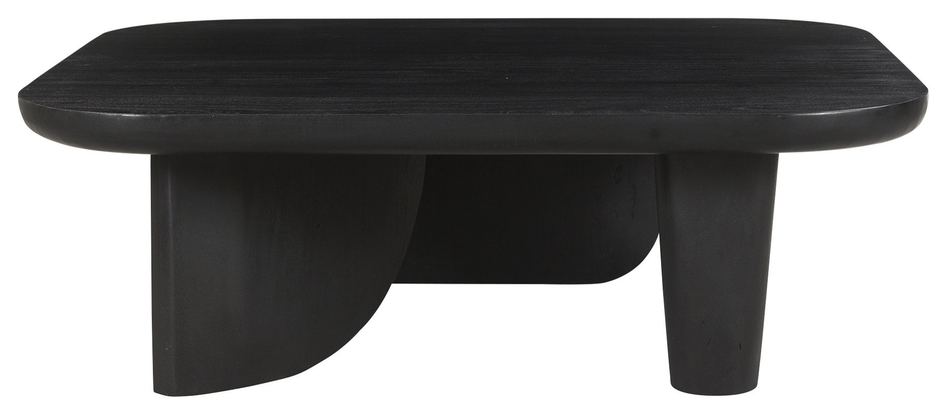 Era Large Black Solid Acacia Wood Coffee Table - Transitional - Coffee ...