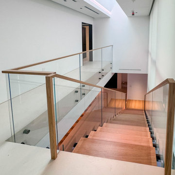 Project #126 | Contemporary Staircases with Integrated LEDs & Glass Railing