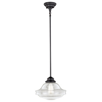 Huntley 12" Pendant Clear Glass Oil Rubbed Bronze