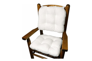 Cotton Duck White Child Rocking Chair Cushions