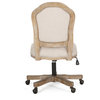 Oakes Upholstered Swivel Office Chair, Beige + Natural, 100% Polyester + Rubber