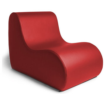 Midtown Large Foam Chair, Commercial Soft Seating, Premium Vinyl, Red