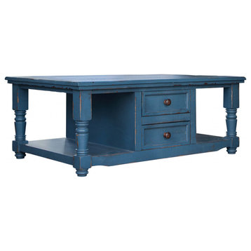 Preorder Stonegate Solid Wood Coffee Table - Blue