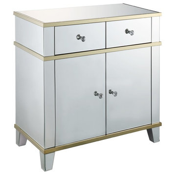 ACME Osma Console Table, Mirrored and Gold