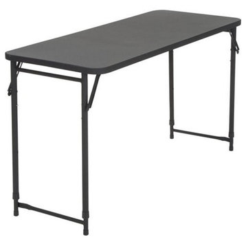 COSCO 20'' x 48'' Height Adjustable Folding Table in Black