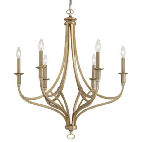 Minka Lavery 1096 Covent Park 6 Light 28"W Taper Candle - Brushed Honey Gold