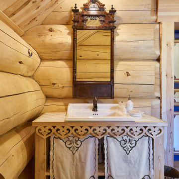 Интерьер деревянного дома в русском стиле