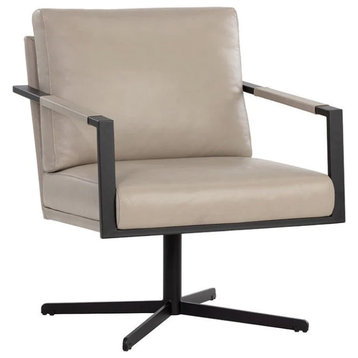 Carney Swivel Lounge Chair - Alpine Beige Leather
