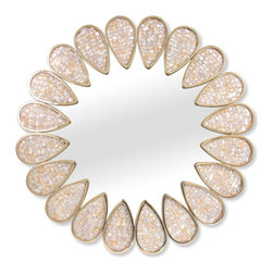 Jonathan Adler - Petal Mirror, Polished Brass, Pearl - Wall Mirrors