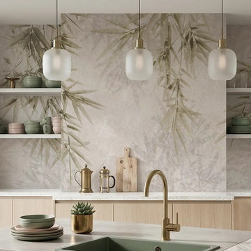 Papel pintado ramas de bambú para Cocina | Diseño Rossana