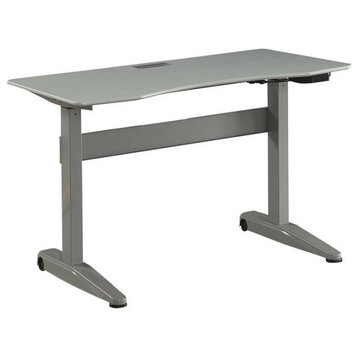 Furniture of America Glenda Metal Adjustable Short Standing Desk in Gray