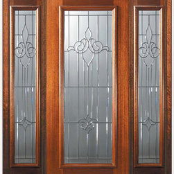 Prehung Sidelights Door 80 Wood Mahogany Arlington Full Lite Glass - Front Doors