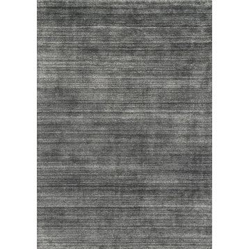 Viscose & Wool Barkley Hand Loomed Area Rug by Loloi, Charcoal, 12'x15'