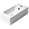 ABC116 White 20" Small Rectangular Wall Mounted Ceramic Sink with Faucet Hole