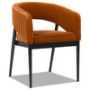 Mirah Modern Open Barrel Dining Chair, Burnt Orange Performance Velvet