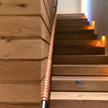Overlapped Leather wrapped handrail
