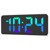 LED Digital Wall Clock with RGB Display, Auto-Dimming