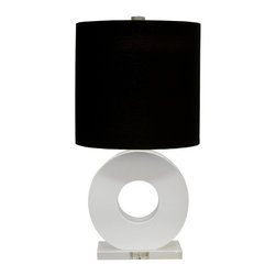 Worlds Away Leslie White Lacquer With Lucite Base - Table Lamps