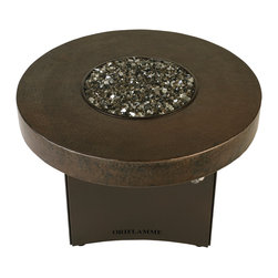 32" Hammered Copper Somber Gas Fire Pit Table - Products