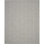 Nourison - Palamos Modern Geometric Light Grey 7'10" x round Indoor Outdoor Area Rug - Add some star quality to your decorating style with this elegantly patterned area rug from the Palamos Collection! Its complex linear design creates a pleasing pattern of interlocking stars. High-low pile with stunning dimensionality is a super-chic yet casual look.