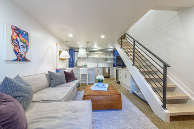 Home design - small contemporary home design idea in Dallas