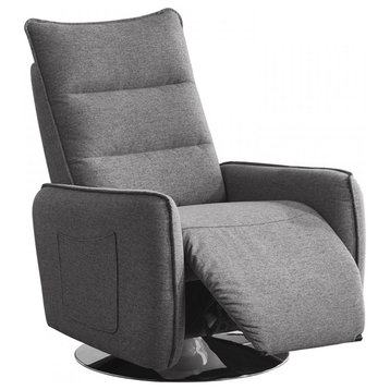 Divani Casa Fairfax Modern Gray Fabric Recliner Chair