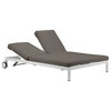 Pangea Home Sally Modern Style Aluminum Daybed in Gray Finish