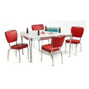 walker edison 5 piece retro modern wood dining set walker edison 5 piece retro modern wood dining set