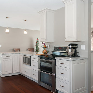 Open Floor Plan in Sharkey Grey and Moon White Granite