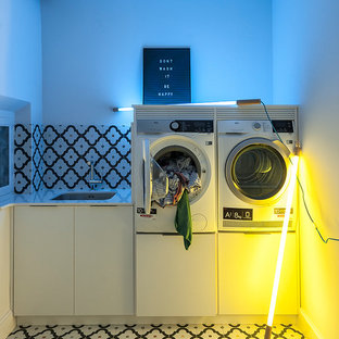 75 Most Popular Eclectic Yellow Laundry Room Design Ideas