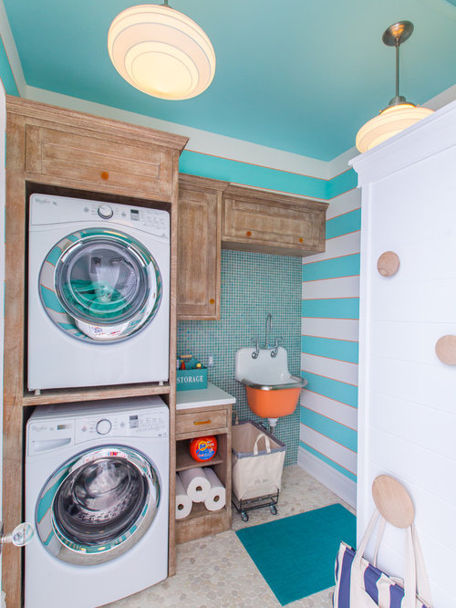 Beach Style Laundry Room Design Ideas, Remodels & Photos with