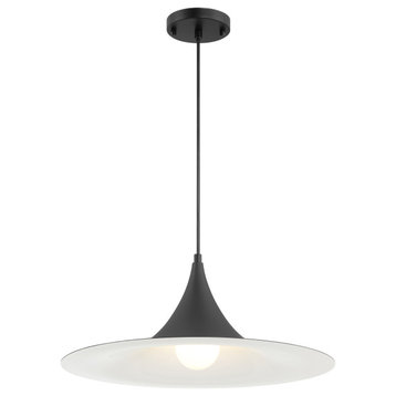 Costa LED Pendant, Replaceable LED, Matte Black, 19in