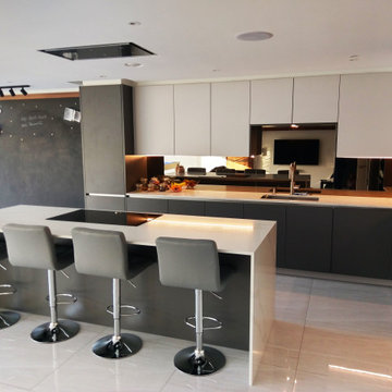 Handleless Kitchen with Stunning LED lights in Ruislip by Kudos Interiors