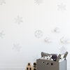 Frozen Winter Snowflakes Peel and Stick Vinyl Wall Sticker, Grey