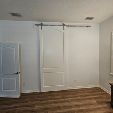 Custom Interior Sliding Barn Door shown in Custom White