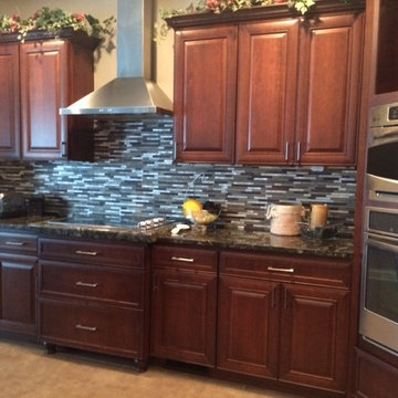 The cook top is bumped out with bun feet to give a unique look to cooking.