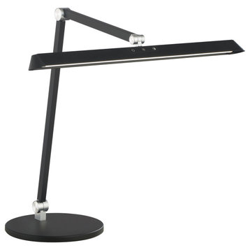 Kovacs P1879-L Portables 14" Tall LED Swing and Boom Arm Table - Coal