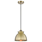 Innovations Lighting - Adirondack 1-Light 8" Cord Mini Pendant, Antique Brass Shade - A truly dynamic fixture, the Ballston fits seamlessly amidst most decor styles. Its sleek design and vast offering of finishes and shade options makes the Ballston an easy choice for all homes.