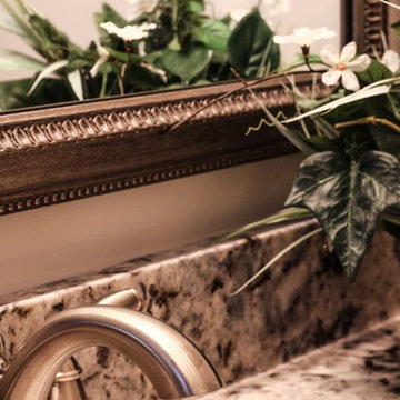 Blue Flower Granite Bathroom Countertops