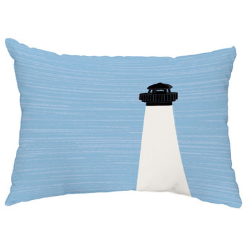 Light House 14"x20" Off-White Decorative Nautical Outdoor Pillow